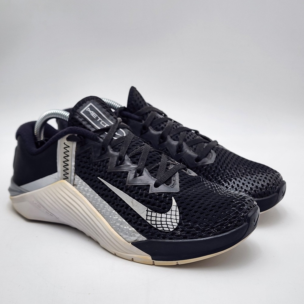 Nike Metcon 6 Women's Shoes‎ Sz 6.5 M Athletic Black White Training Sneakers